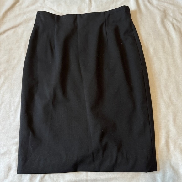 Lafayette148 4 Black Virgin Wool Straight Pencil Skirt ~ Classic Capsule Career - Picture 1 of 6